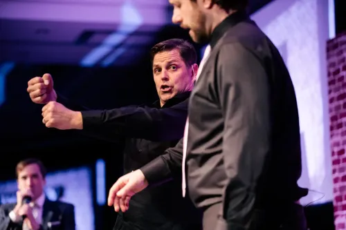 Cliff and John in action at an improv show