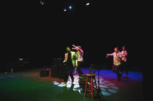 Dancing into the second half at a Very Very Improv show